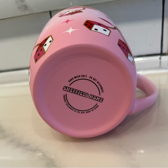 Sheffield Home Pink Cherry Dice Coffee Mug. - Picture 2 of 2